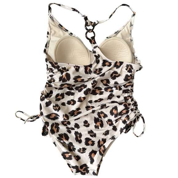 Kona Sol Tortoise Ring One Piece Swimsuit Animal Cheetah Print Size: M NWT - Picture 12 of 13